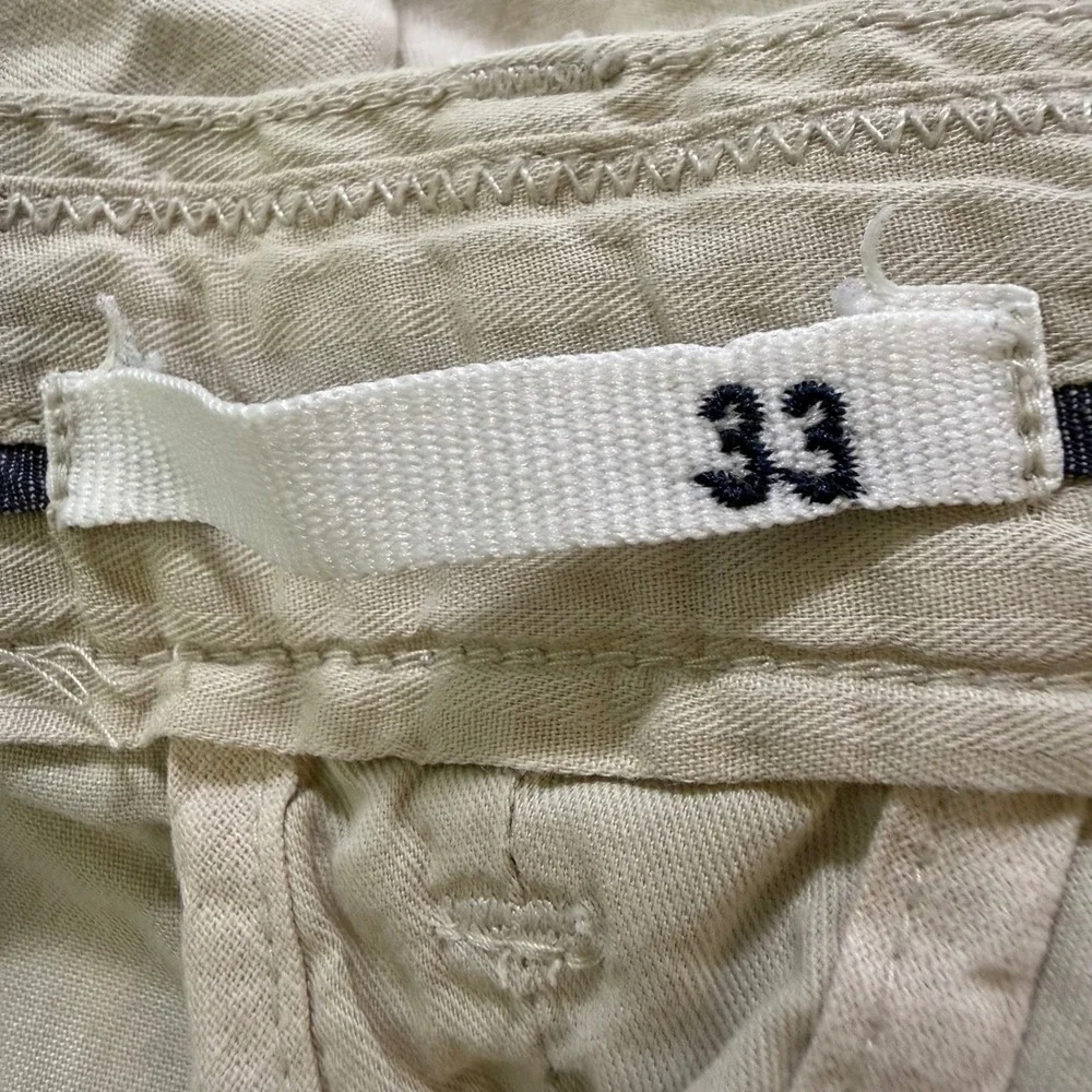 Faherty Mens 33 Chino Shorts Beige Cotton Lyocell Blend 8 Inch‎ Inseam
